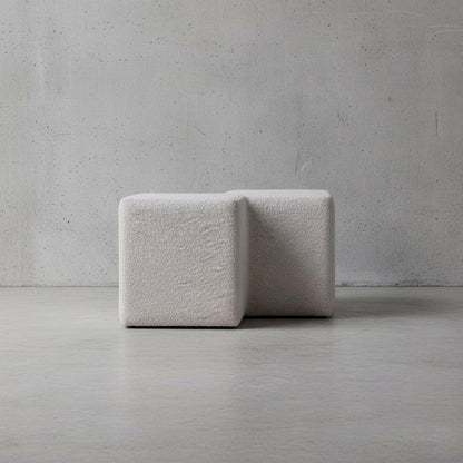 Upholstered Twin Footstool for Indoor Use