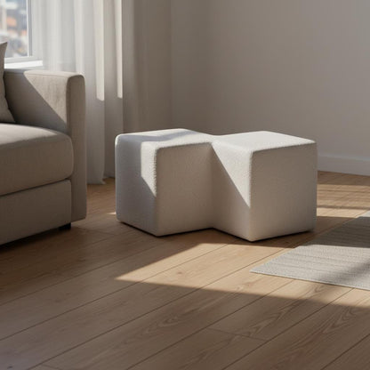 Upholstered Twin Footstool for Indoor Use