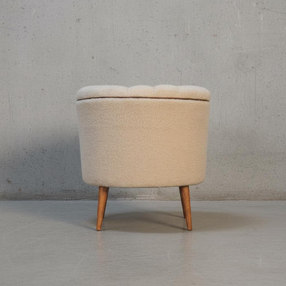 Upholstered Armchair with Wooden Legs for Indoor Use