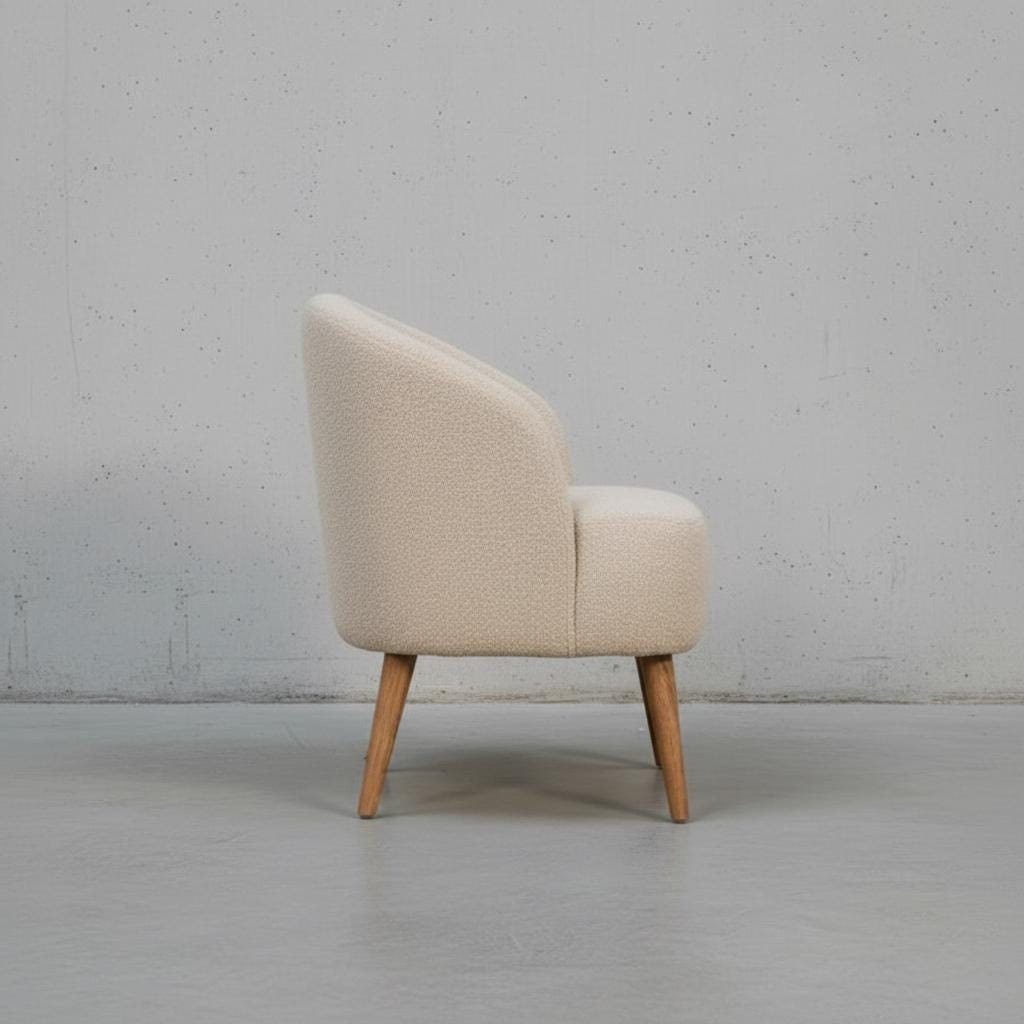 Upholstered Boucle Armchair for Indoor Use