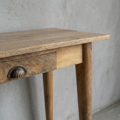 Wooden Console Table with Two Drawers and Tapered Legs