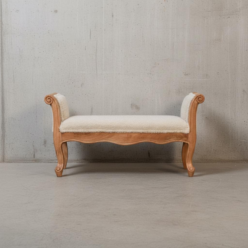 Upholstered Wooden Bench for Indoor Use