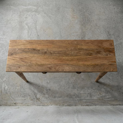 Wooden Console Table with Two Drawers and Tapered Legs