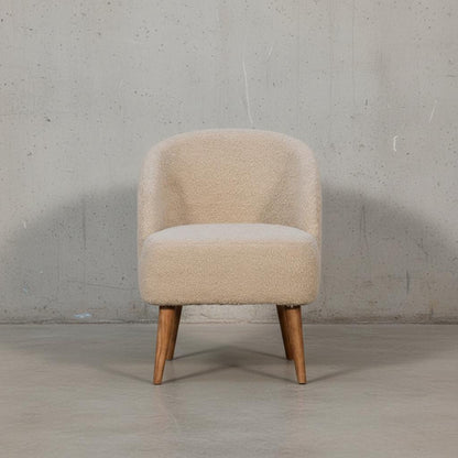 Upholstered Boucle Armchair for Indoor Use