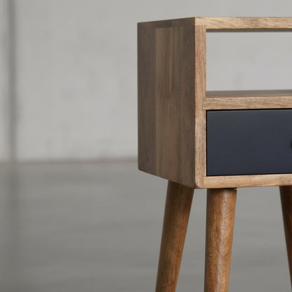 Wooden Bedside Table with Drawer for Indoor Use