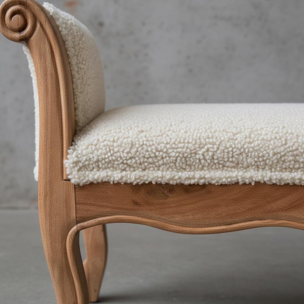 Upholstered Wooden Bench for Indoor Use