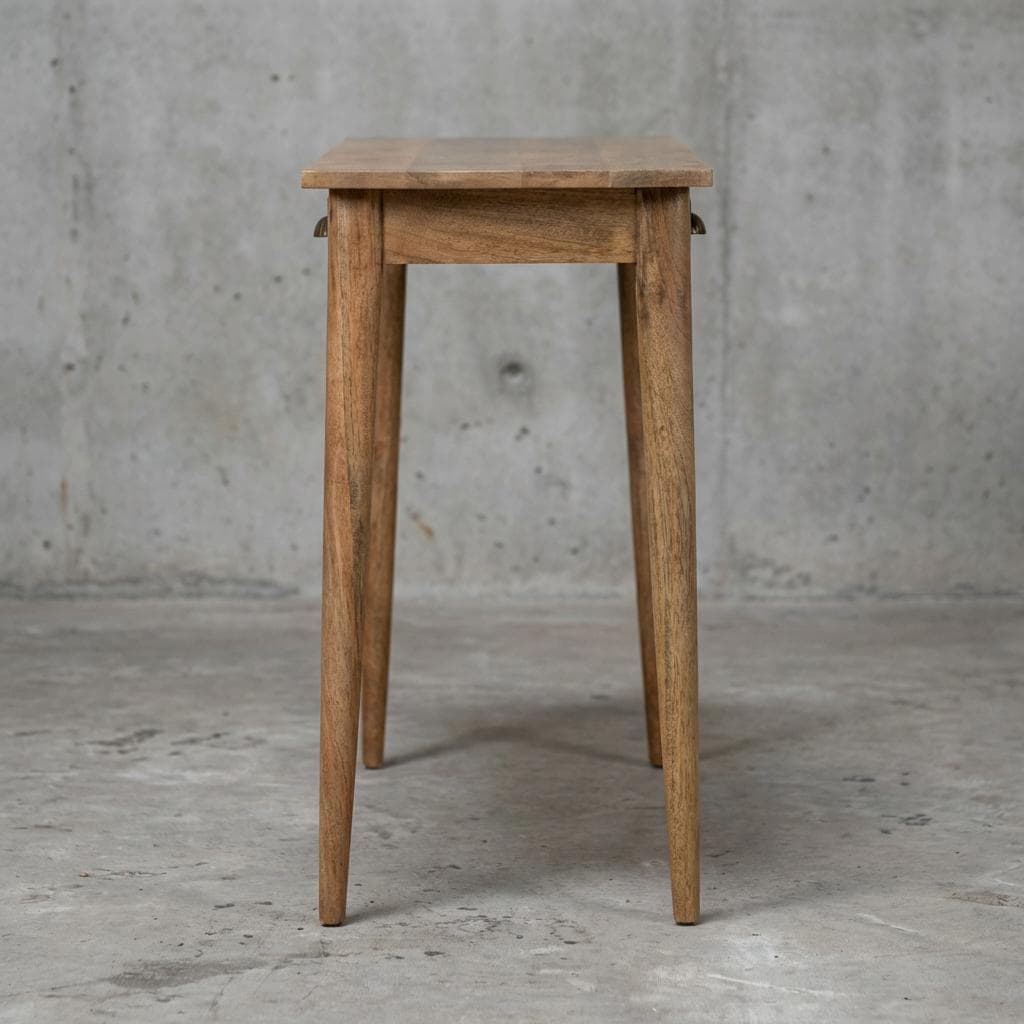 Wooden Console Table with Two Drawers and Tapered Legs