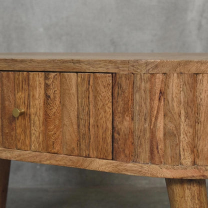 Oval Wooden Storage Cabinet with Doors and Tapered Legs