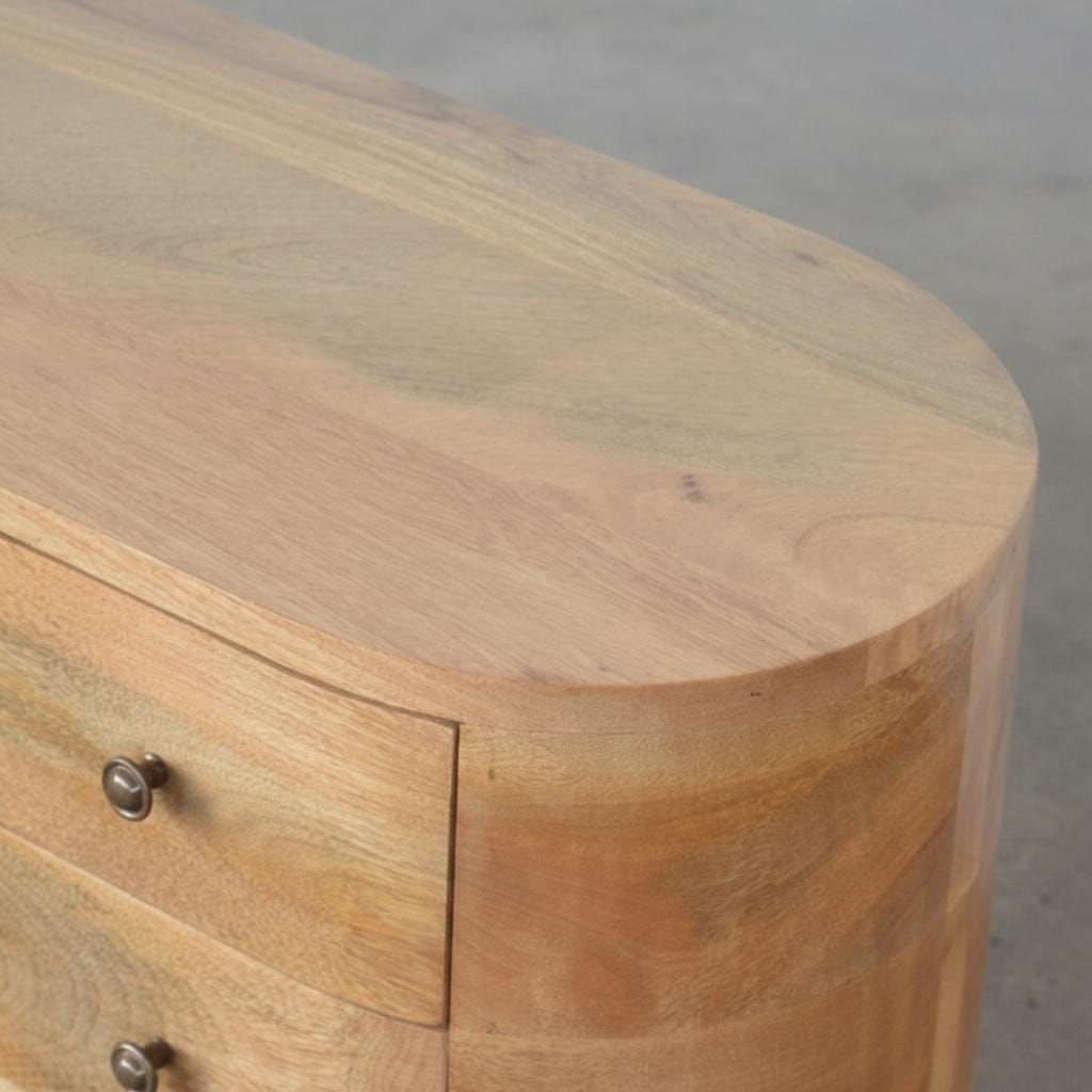 Wooden TV Media Unit with Drawers and Open Shelves