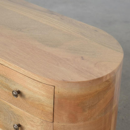 Wooden TV Media Unit with Drawers and Open Shelves