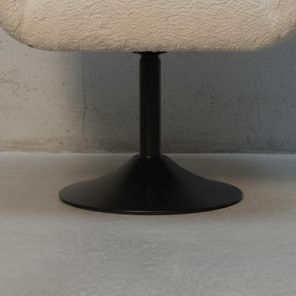 Upholstered Swivel Chair with Metal Base for Indoor Use