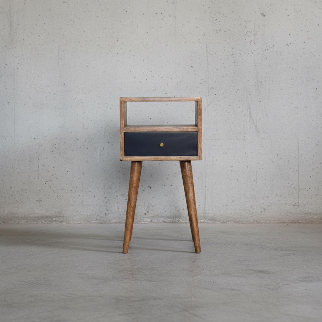 Wooden Bedside Table with Drawer for Indoor Use