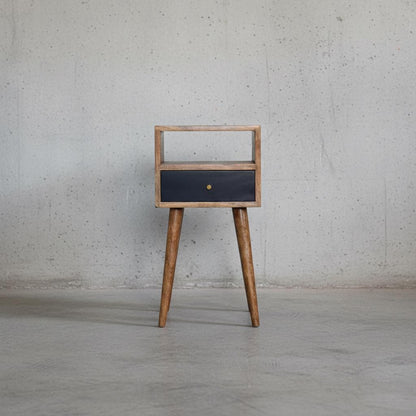 Wooden Bedside Table with Drawer for Indoor Use