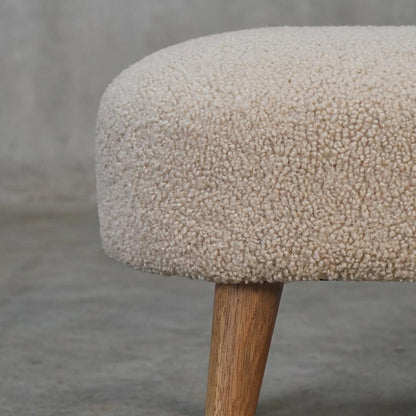 Upholstered Fabric Bench with Wooden Legs for Indoor Use