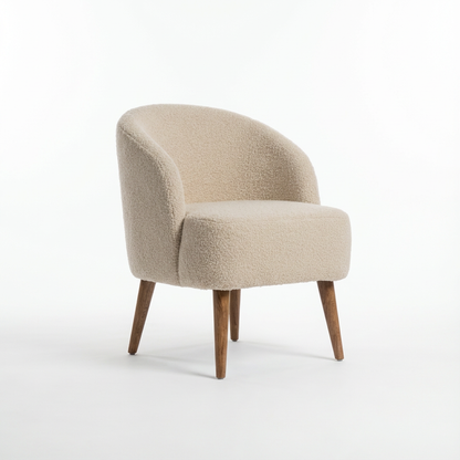 Upholstered Boucle Armchair for Indoor Use