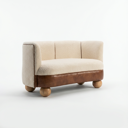Upholstered Two-Seat Sofa for Indoor Use