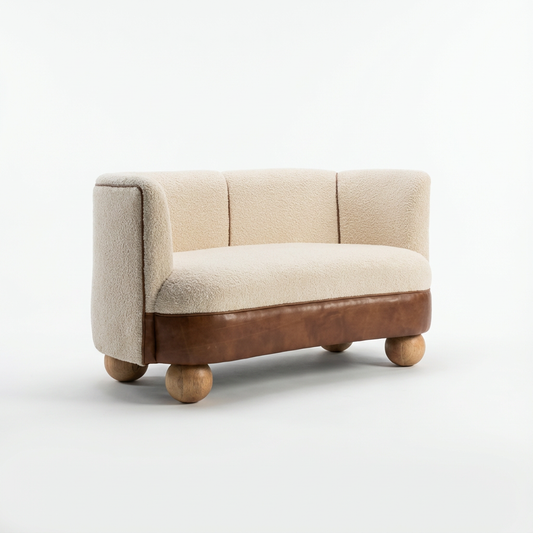Upholstered Two-Seat Sofa for Indoor Use