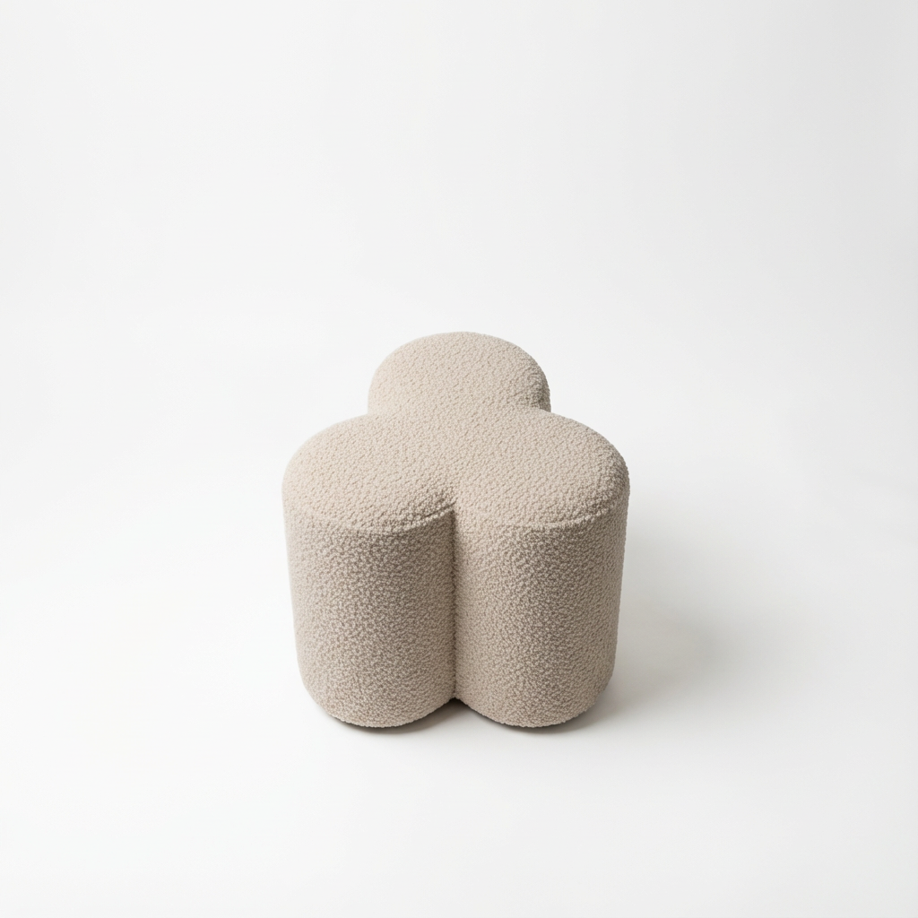 Upholstered Clover Footstool for Indoor Use