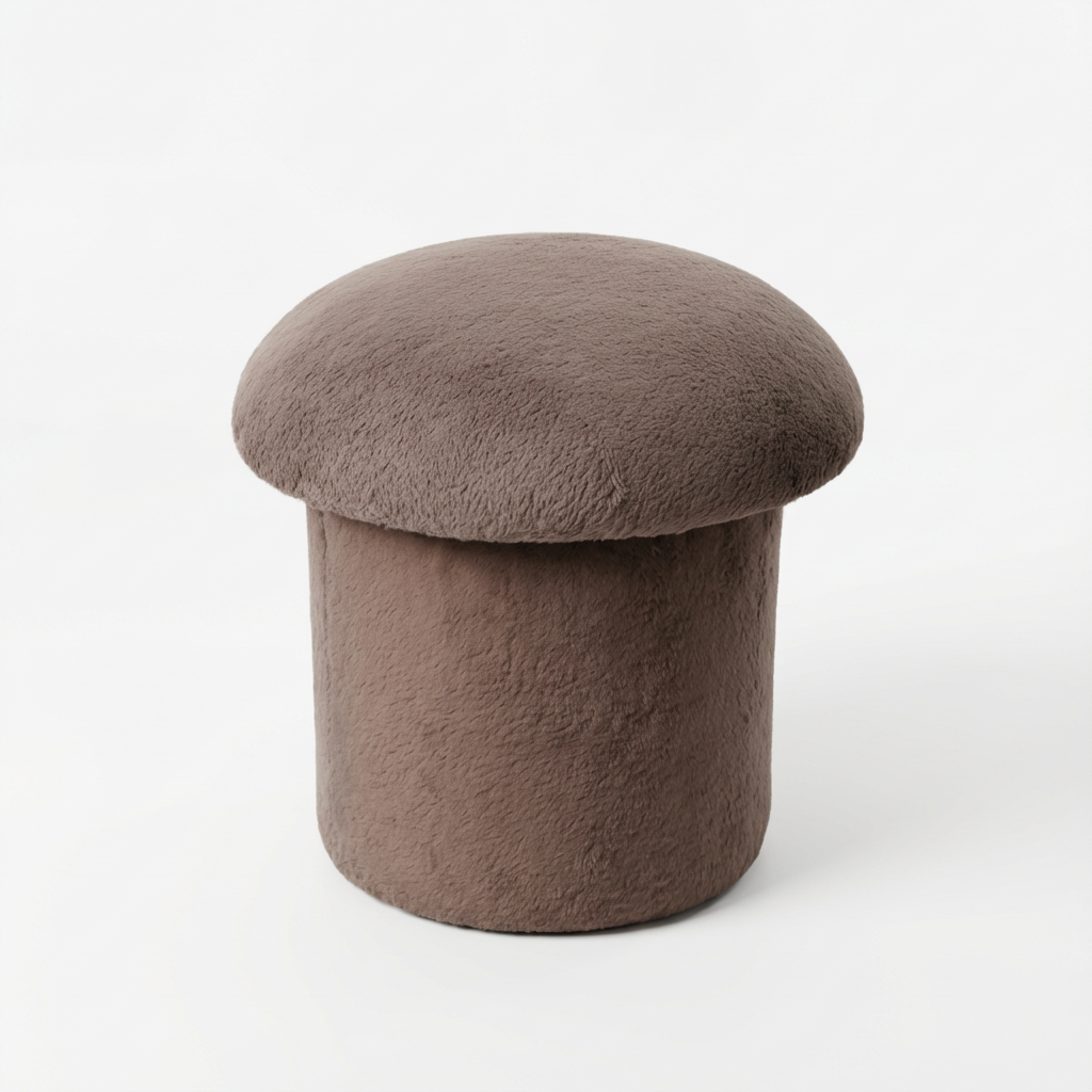 Upholstered Mushroom Footstool for Indoor Use