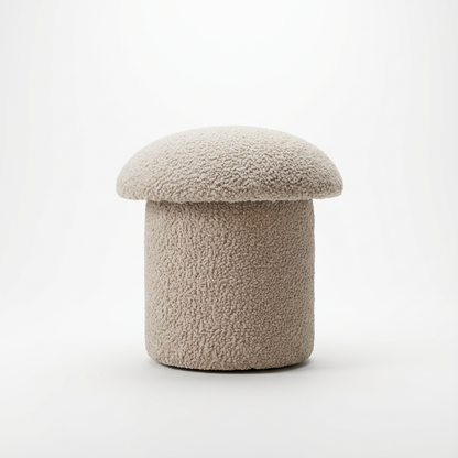 Upholstered Mushroom Footstool for Indoor Use