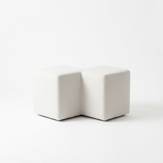 Upholstered Twin Footstool for Indoor Use