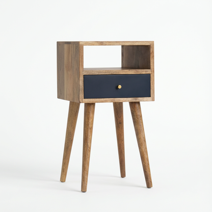 Wooden Bedside Table with Drawer for Indoor Use