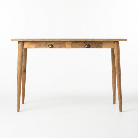 Wooden Console Table with Two Drawers and Tapered Legs